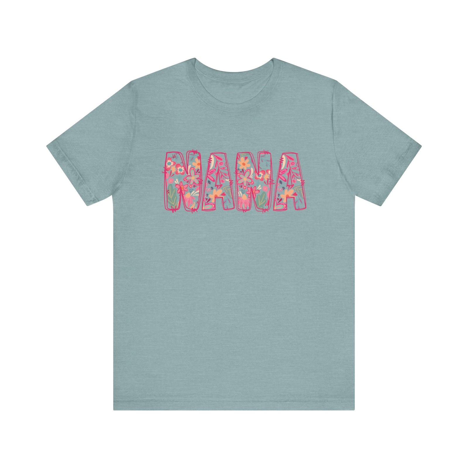 Nana Boho Pink Floral Graphic T‑Shirt Flower Pattern Grandmother Tee