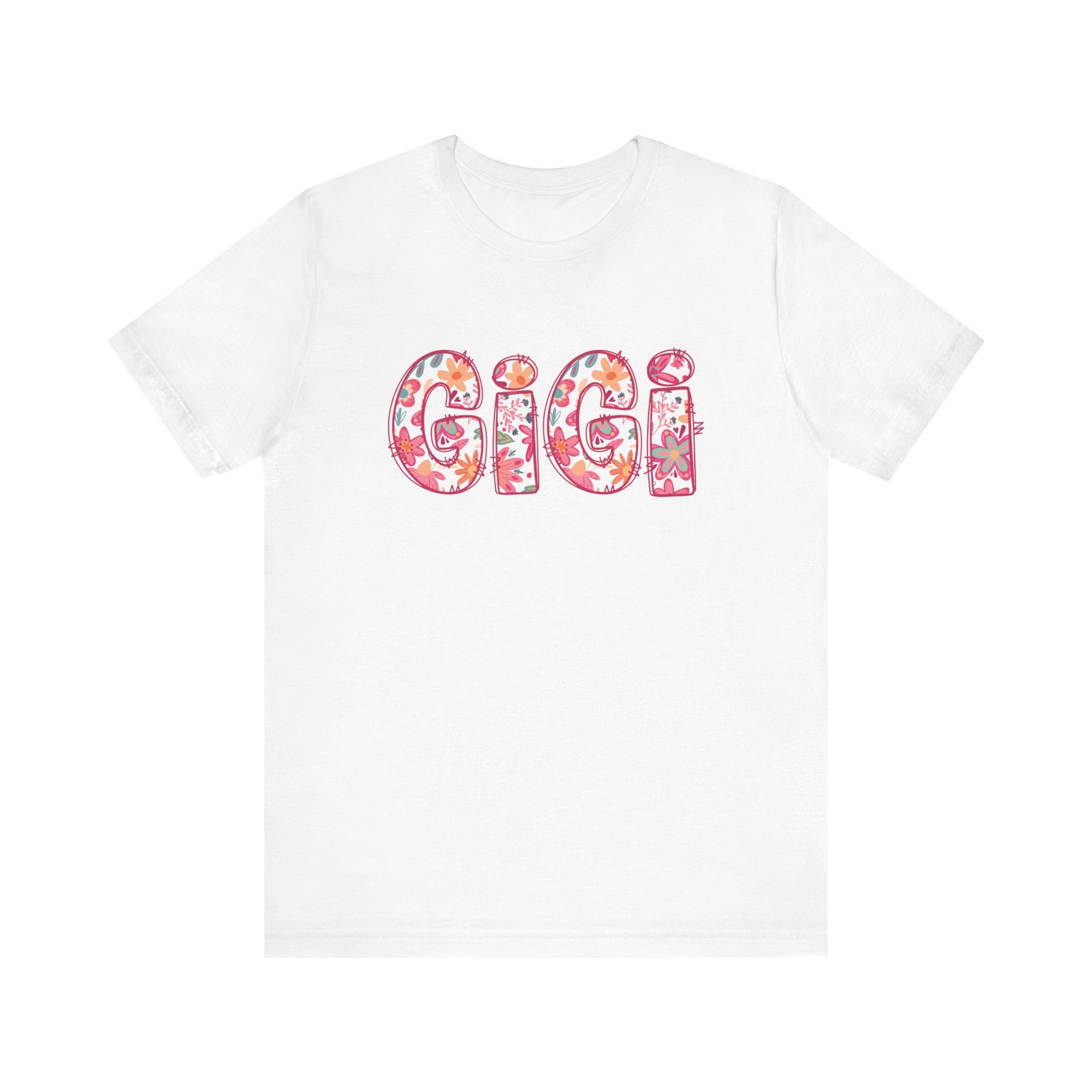 Gigi Boho Pink Floral Graphic T‑Shirt Flower Pattern Grandmother Tee