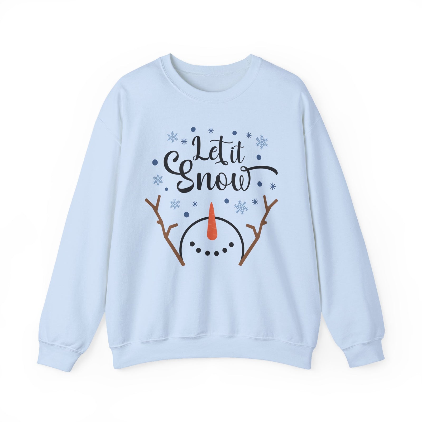 Let it Snow Happy Snowman Winter Crewneck Unisex Sweatshirt