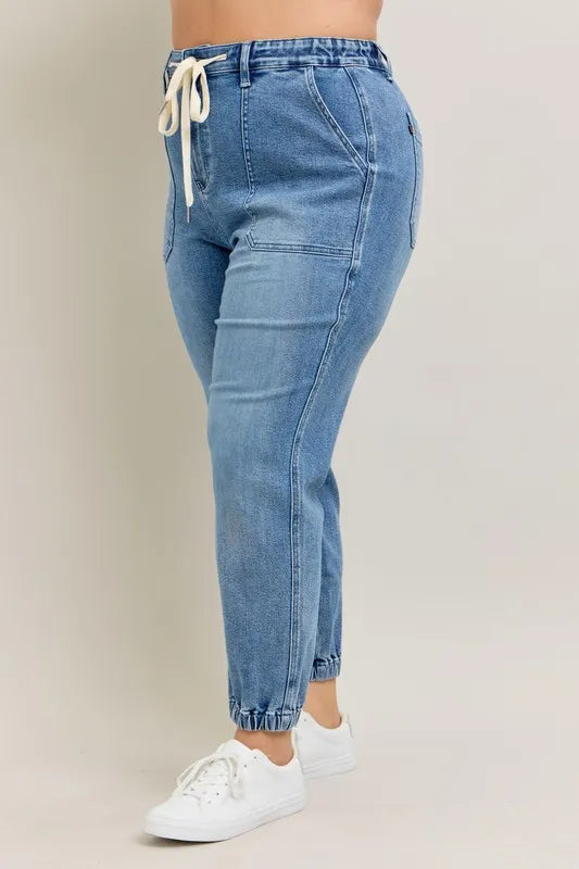 Judy Blue Full Size High Waist Denim Jogger Plus Size - Sydney So Sweet