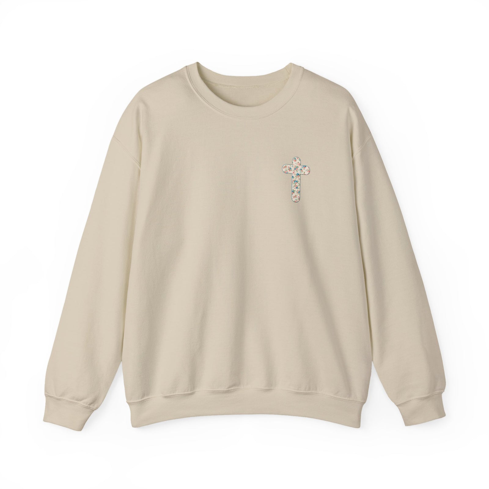Child of God Crewneck Sweatshirt Floral Cross Christian Faith Pullover