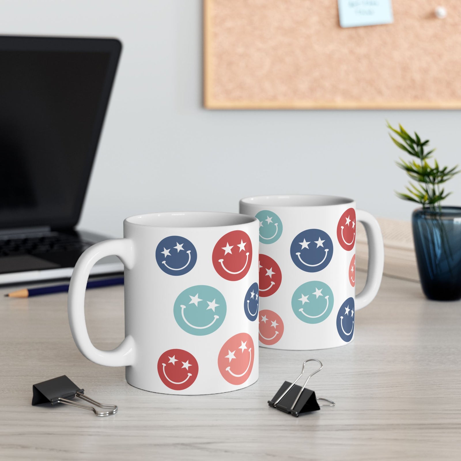 Star Smiley Cute Ceramic Mug Coffee Cup (11oz & 15oz)