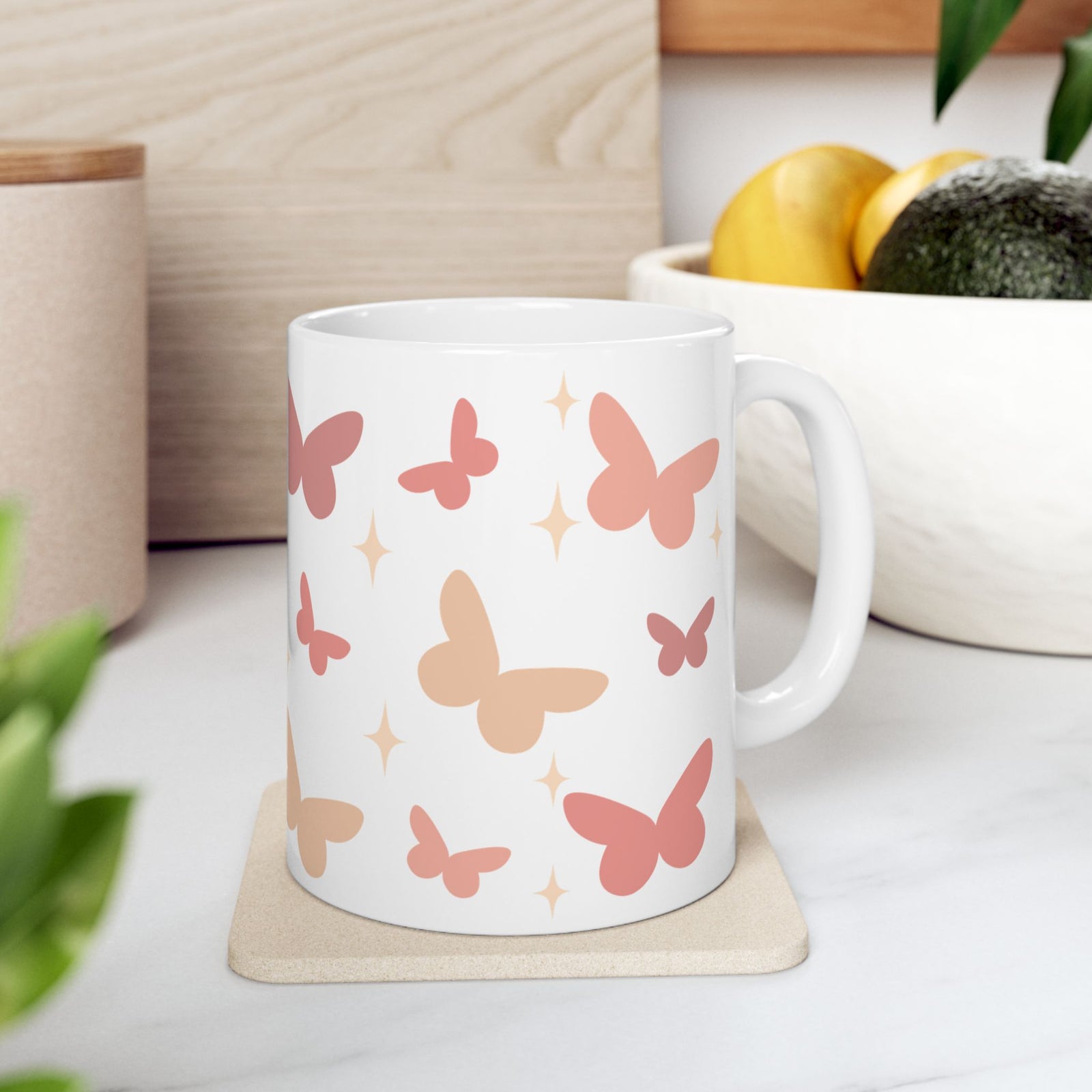 Butterfly Season Cute Ceramic Mug Coffee Cup (11oz & 15oz)