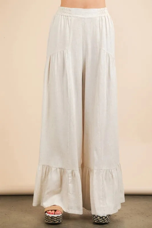 VERY J Palazzo Elastic Waist Comfy Pants - Sydney So Sweet