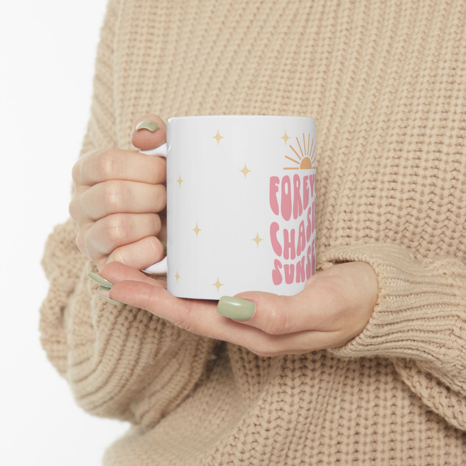 Forever Chasing Sunsets Cute Ceramic Mug Coffee Cup (11oz & 15oz)