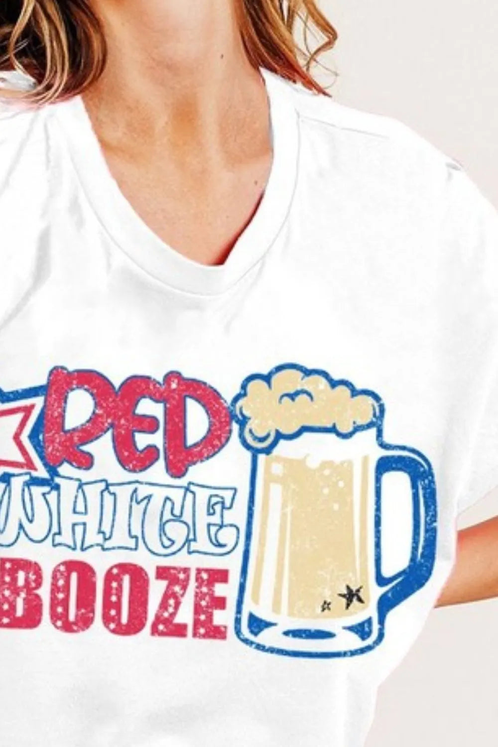 BiBi Red White and Booze Graphic Jersey Top - Sydney So Sweet
