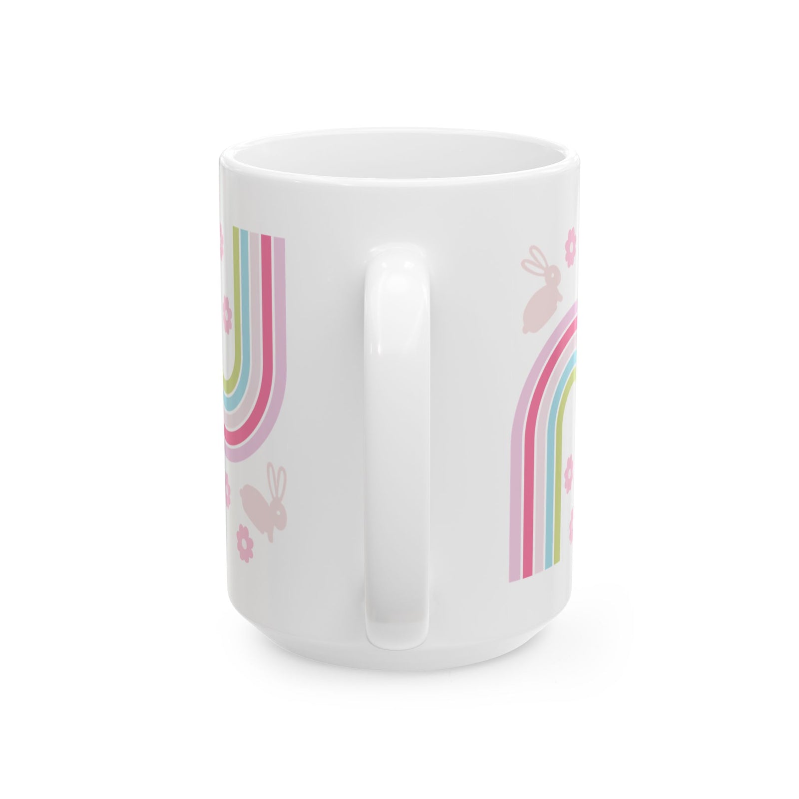 Pastel Bunny Rainbow Cute Ceramic Mug Coffee Cup (11oz & 15oz)