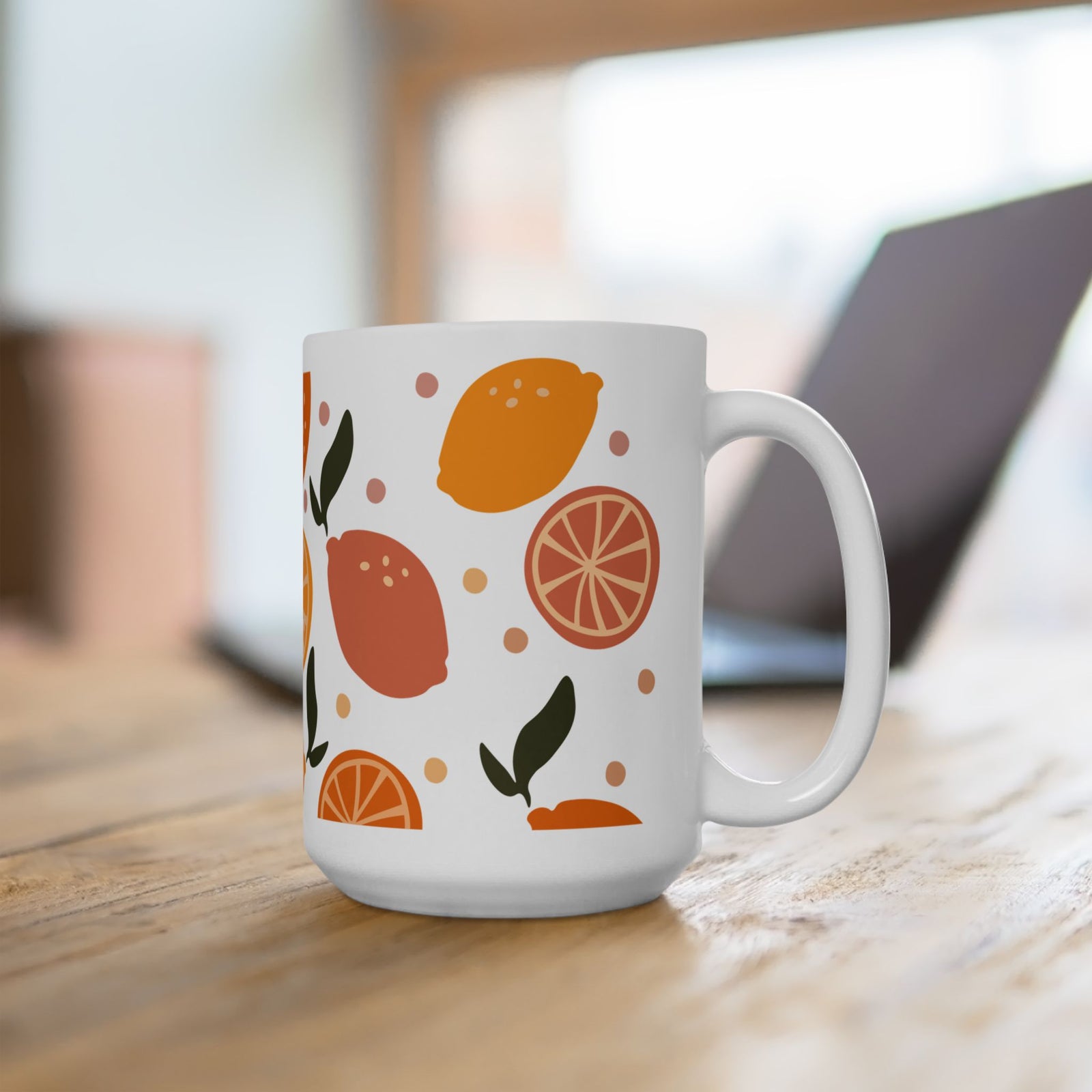 Citrus Orange & Lemon Fruits Ceramic Mug Coffee Cup (11oz & 15oz)