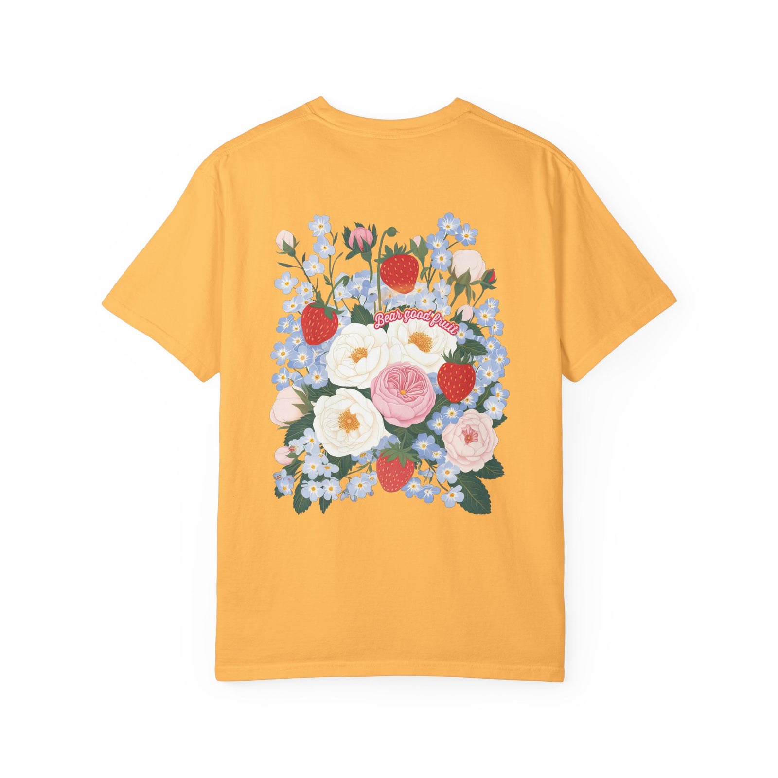 Bear Good Fruit John 15:5 Strawberry T-Shirt Christian Floral Bouquet Tee