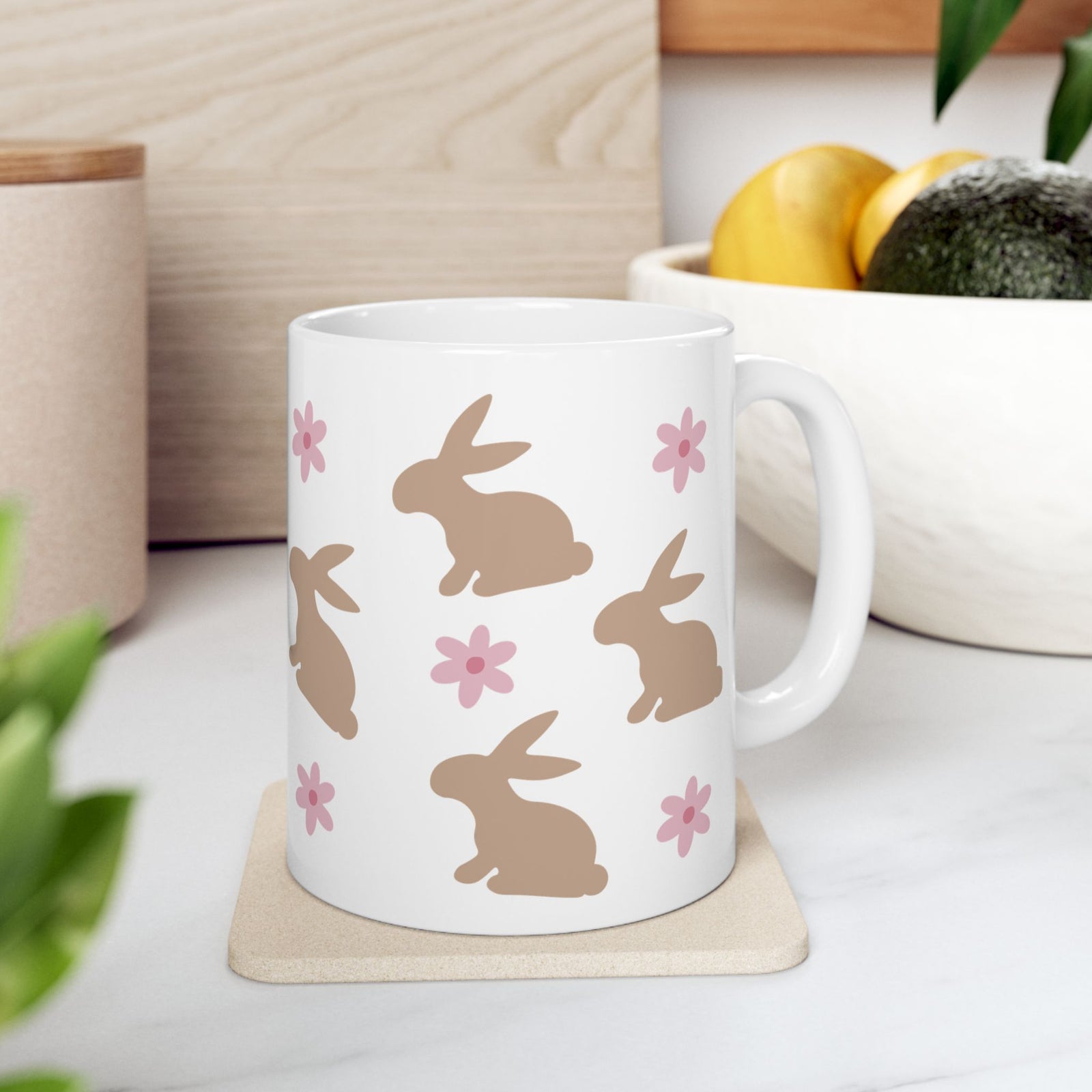 Daisy Bunny Cute Ceramic Mug Coffee Cup (11oz & 15oz)