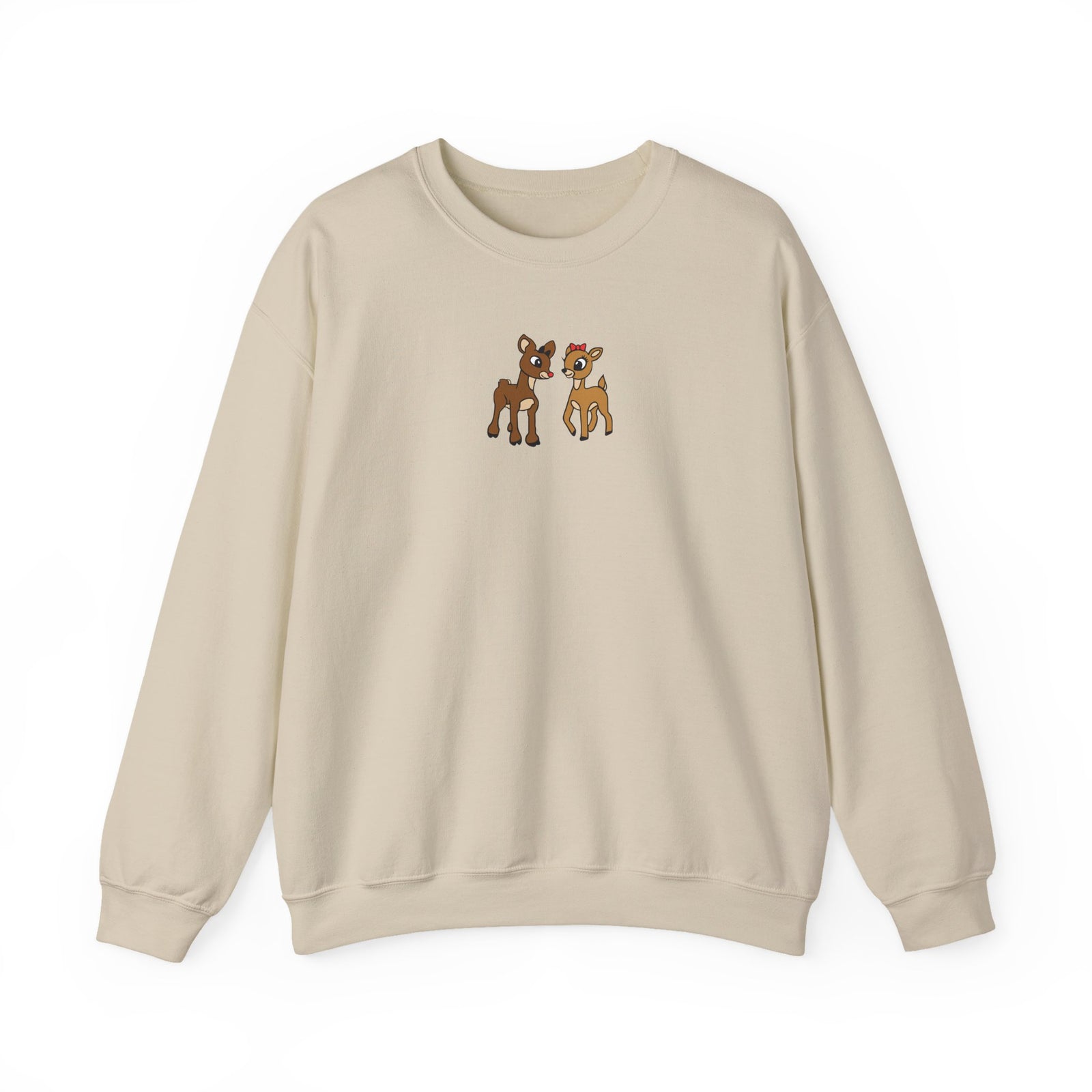 Reindeer Friends Christmas Heavy Blend Women's Crewneck Embroidered Sweatshirt - Sydney So Sweet