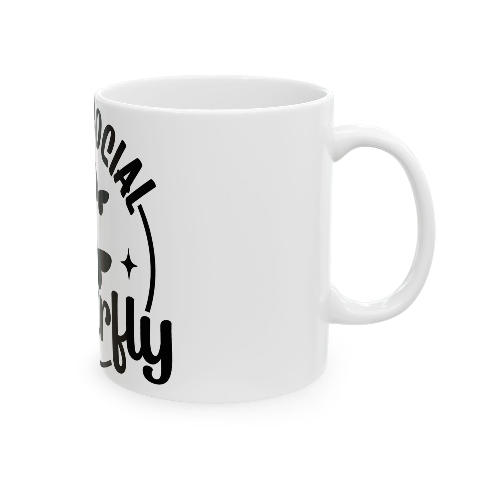 Anti-Social Butterfly Cute Ceramic Mug Coffee Cup (11oz & 15oz)