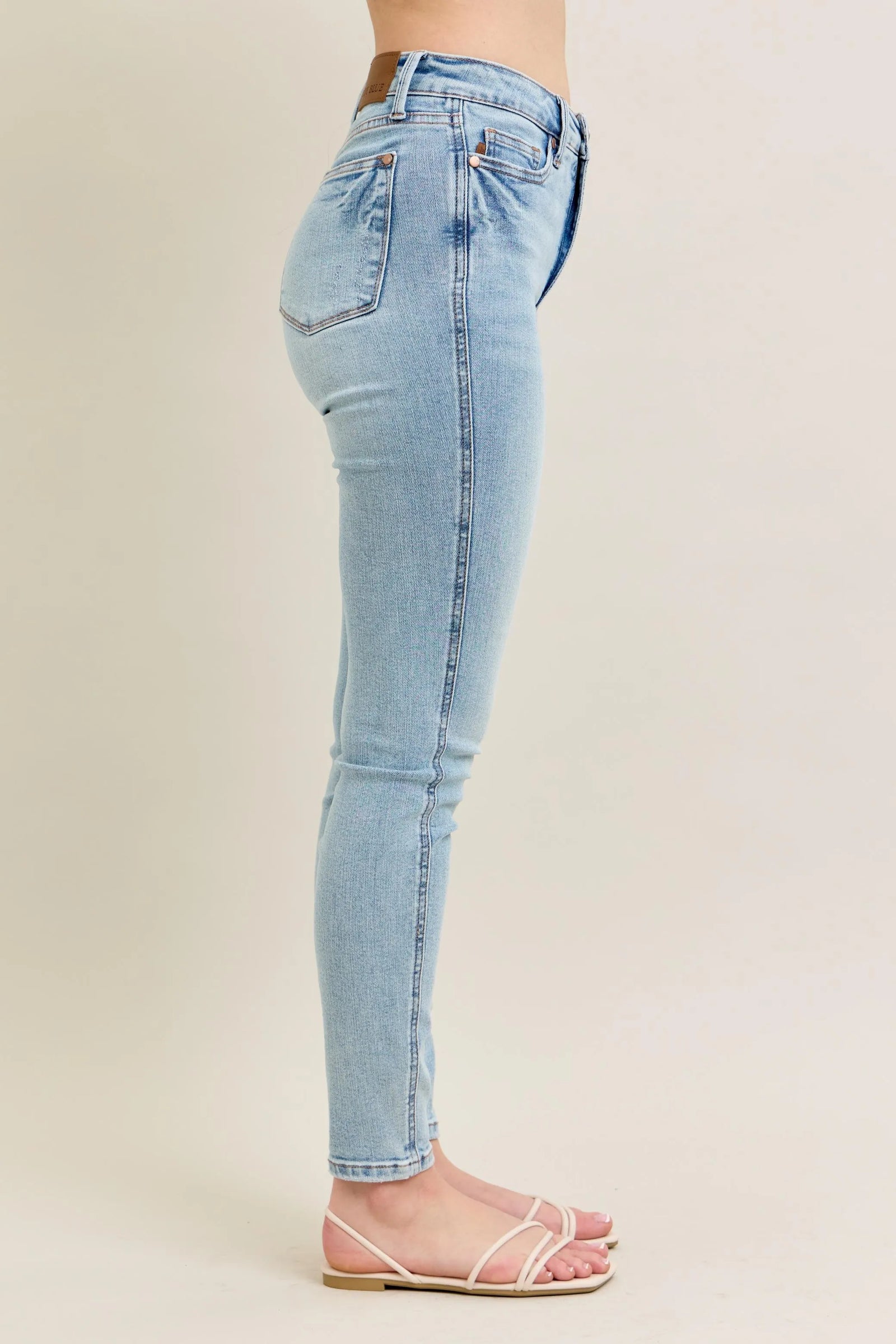 Judy Blue Full Size Mr Tummy Control Vintage Wash Skinny Jeans Plus Size - Sydney So Sweet