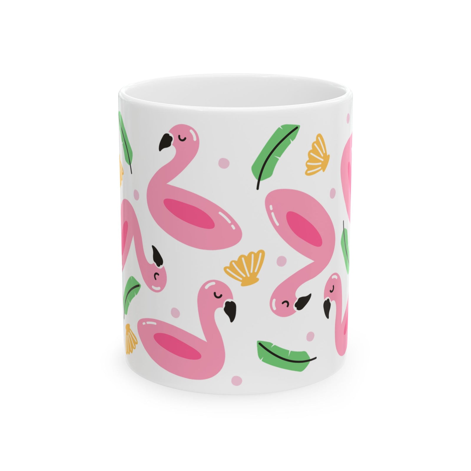 Flamingo Float Cute Ceramic Mug Coffee Cup (11oz & 15oz)