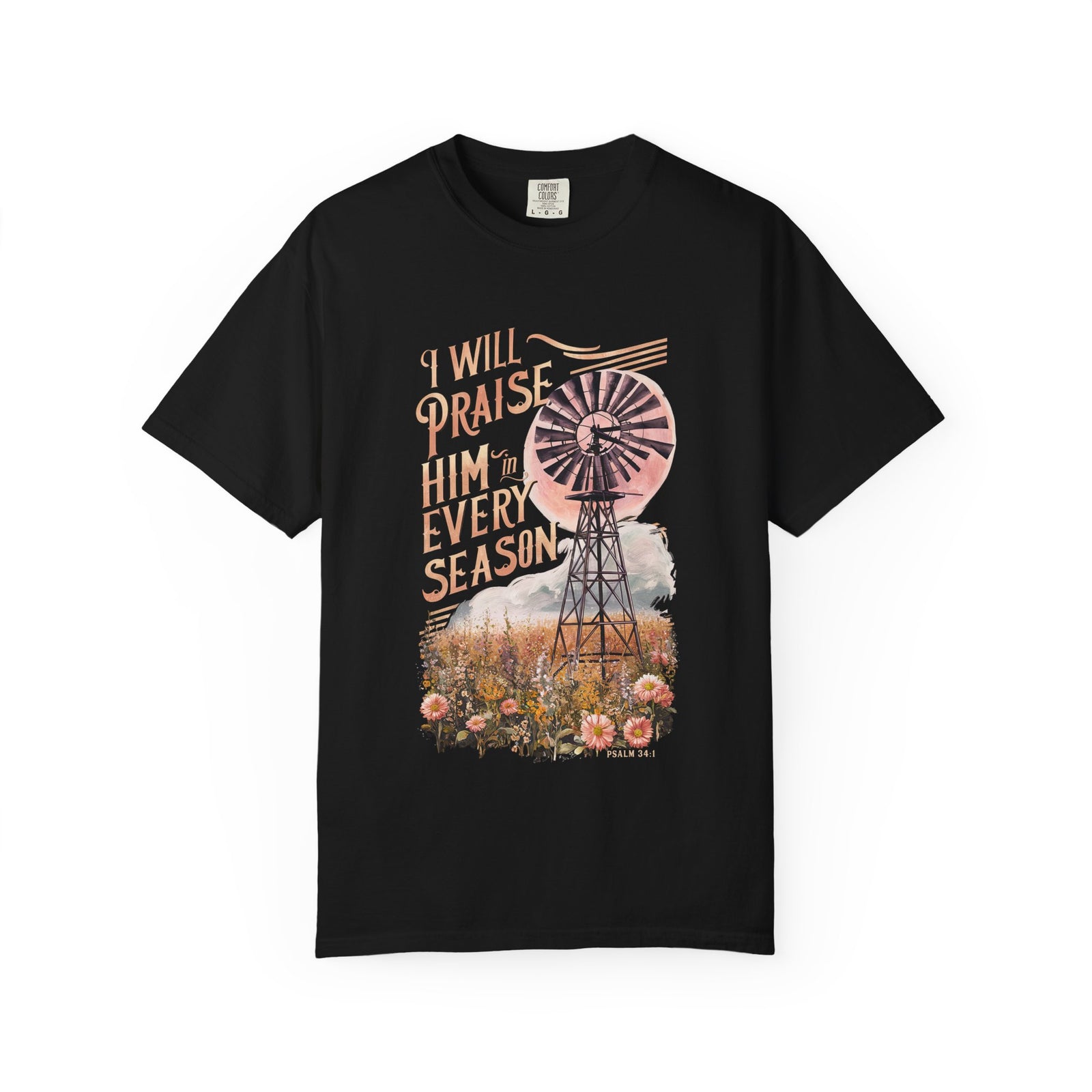 Praise Him Every Season T-Shirt Vintage Windmill Fall Christian Tee