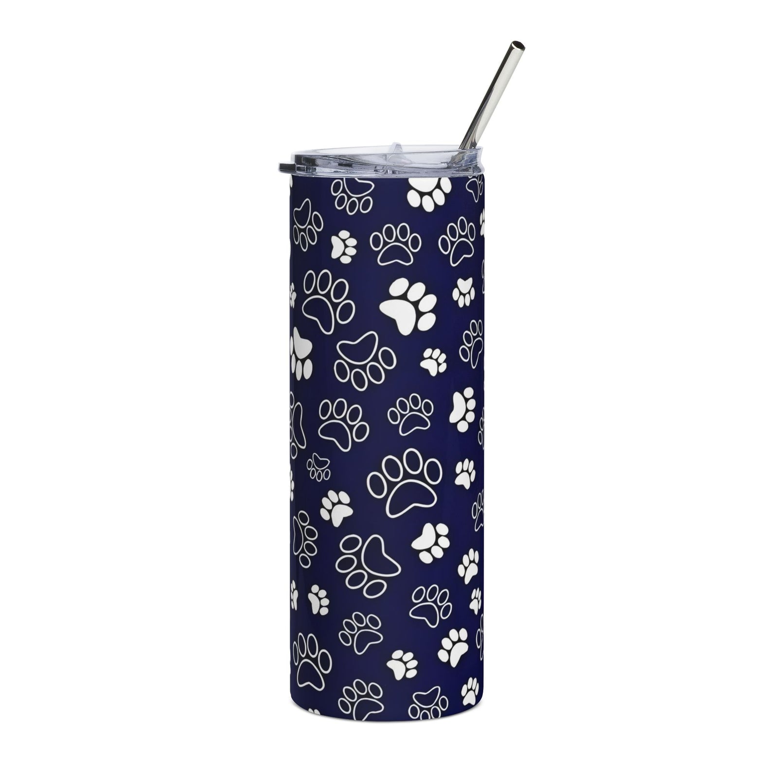 Paw Print Navy 20oz Stainless Tumbler Insulated Travel Cup - Sydney So Sweet