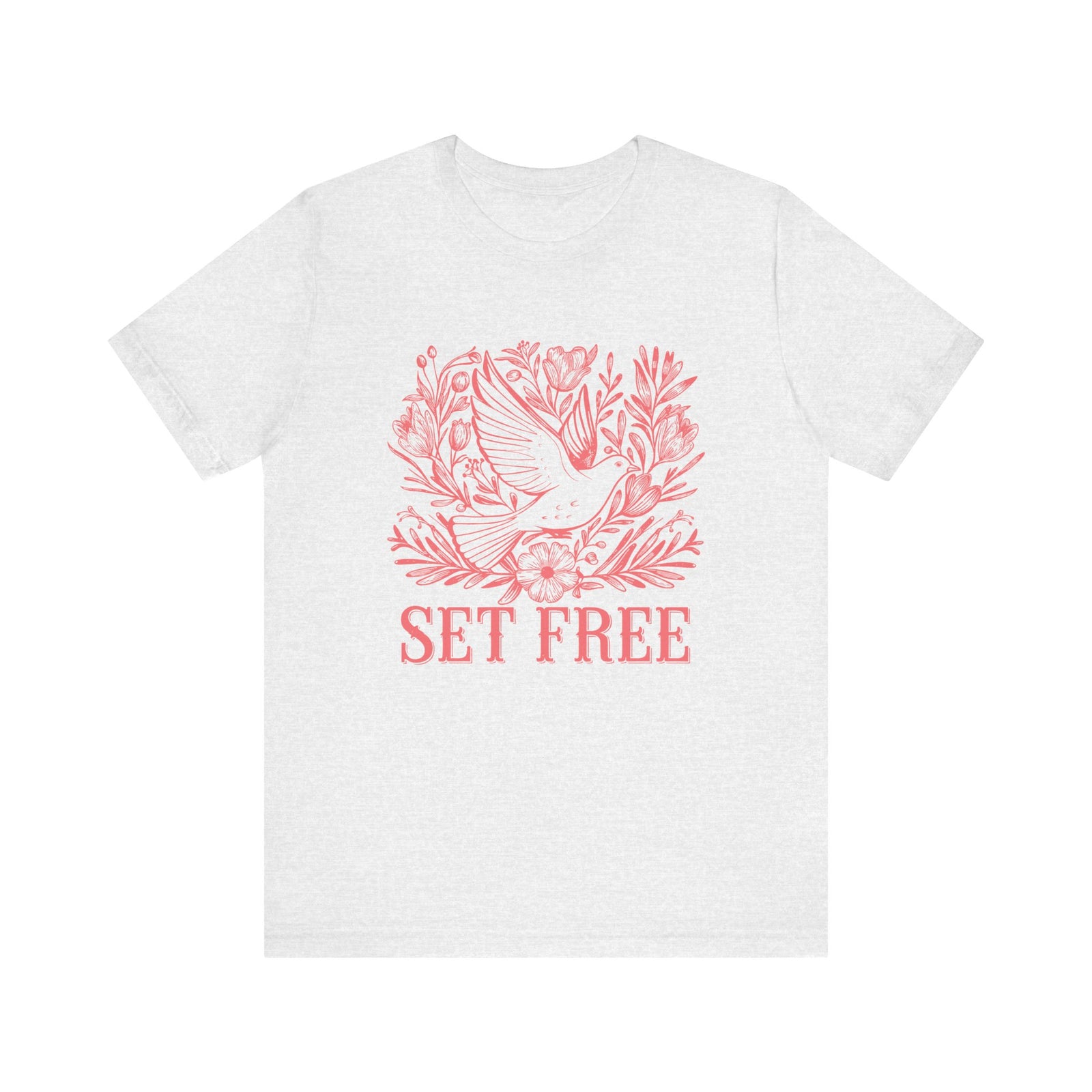 Set Free Dove Tee Inspirational Bird Christian Graphic T-Shirt