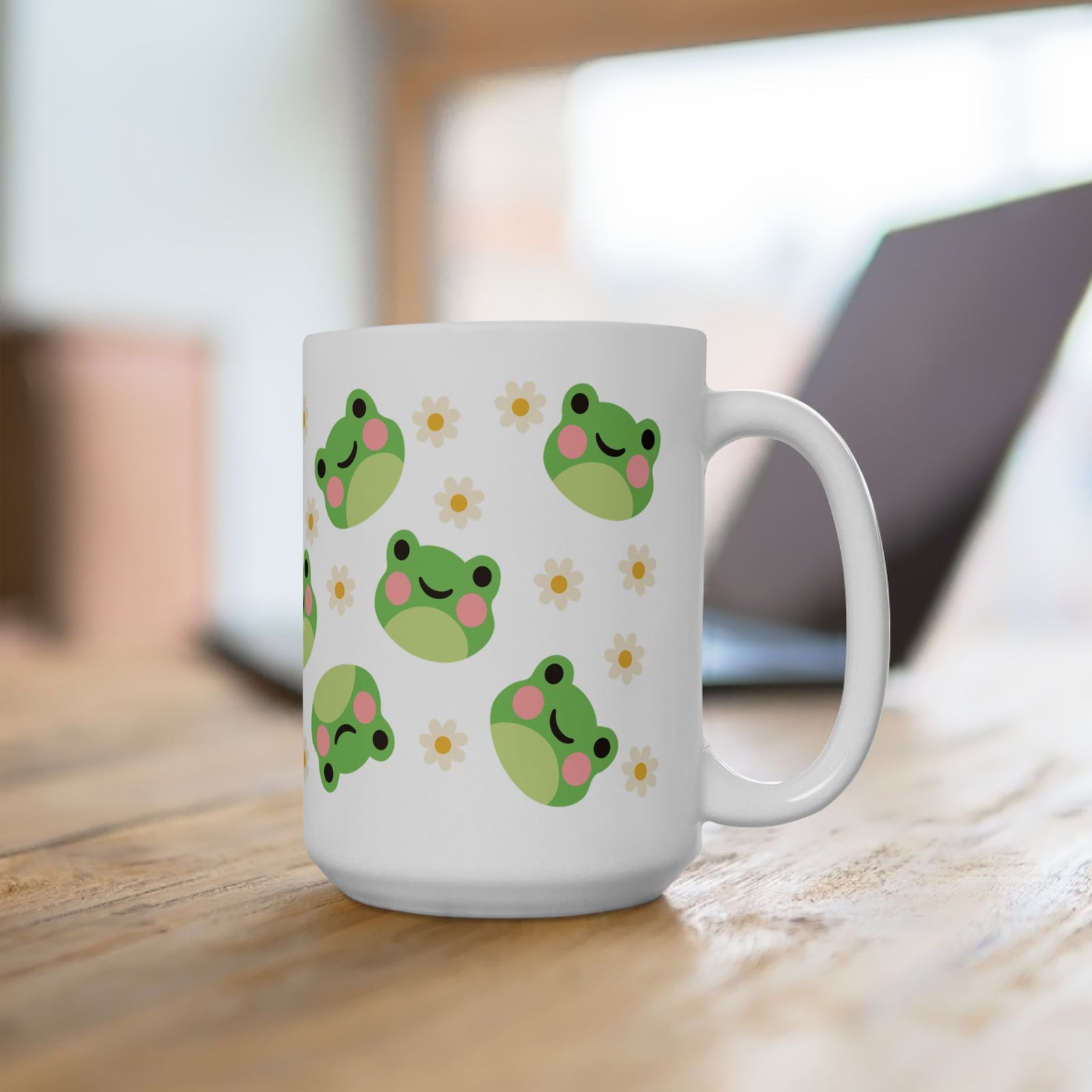 Kawaii Frog Daisy Cute Ceramic Mug Coffee Cup (11oz & 15oz) - Sydney So Sweet