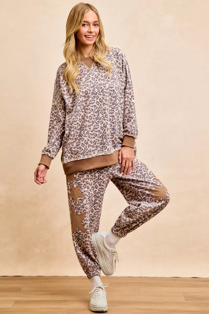 BiBi Leopard Printed French Terry Sweatshirt - Sydney So Sweet