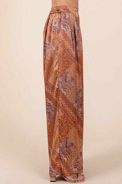 Mittoshop Paisley Patchwork Print Satin Wide Leg Pants - Sydney So Sweet