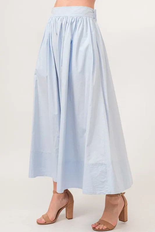 And The Why A-line Flowing Elastic Back Midi Skirt - Sydney So Sweet