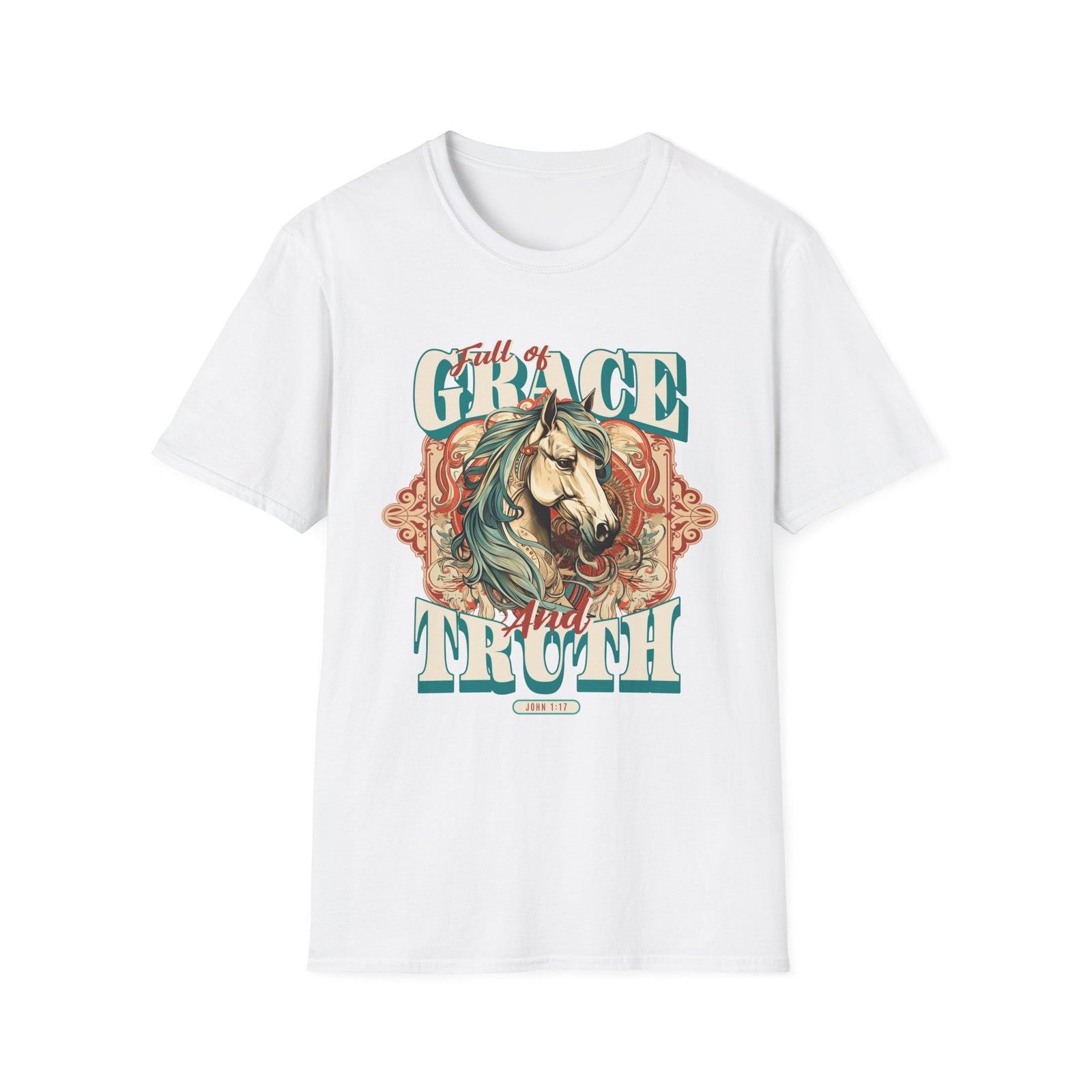 Full of Grace and Truth Horse T-Shirt Faith-Inspired Christian Graphic Tee