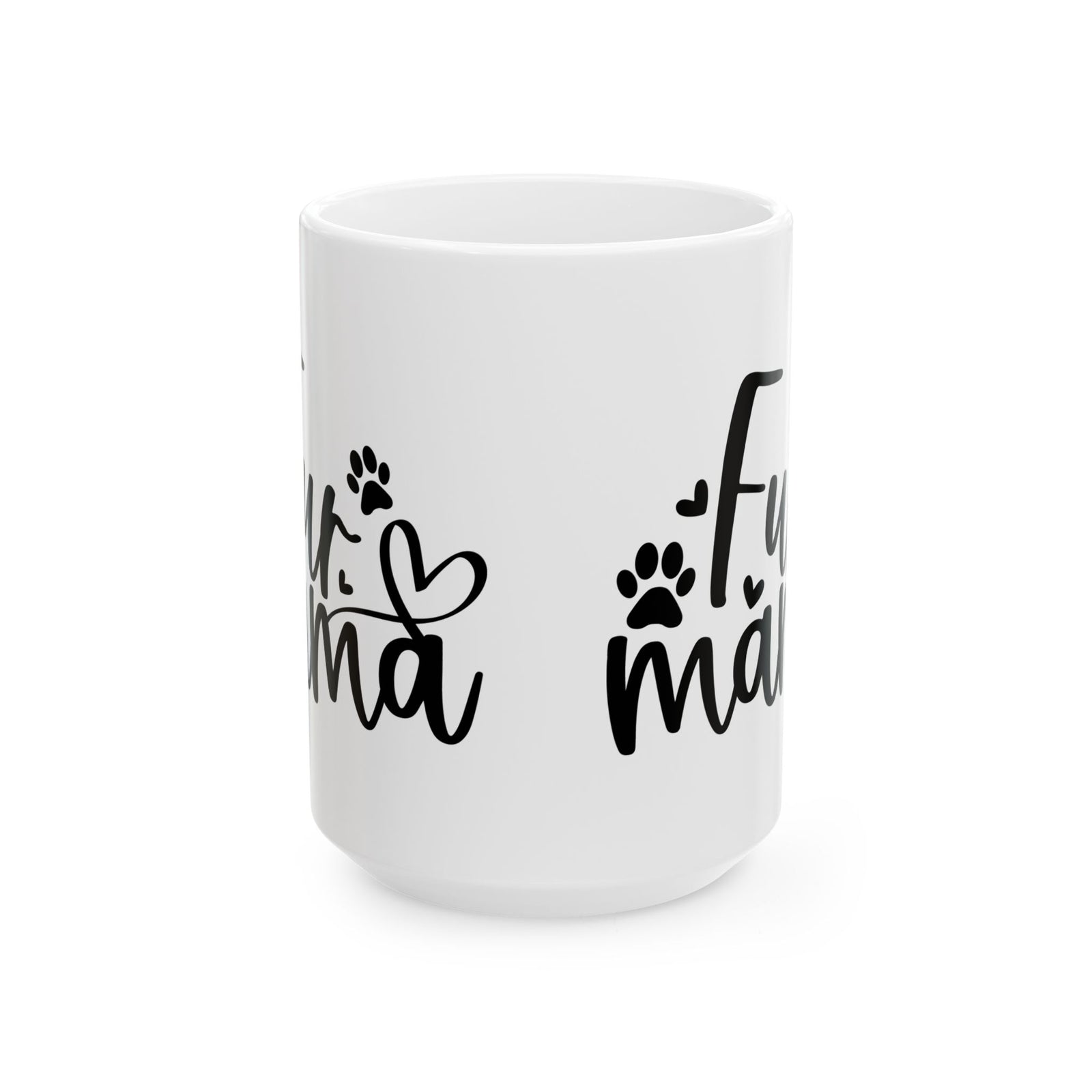 Fur Mama Paw Print Dog & Cat Lovers Cute Ceramic Mug Coffee Cup (11oz & 15oz)