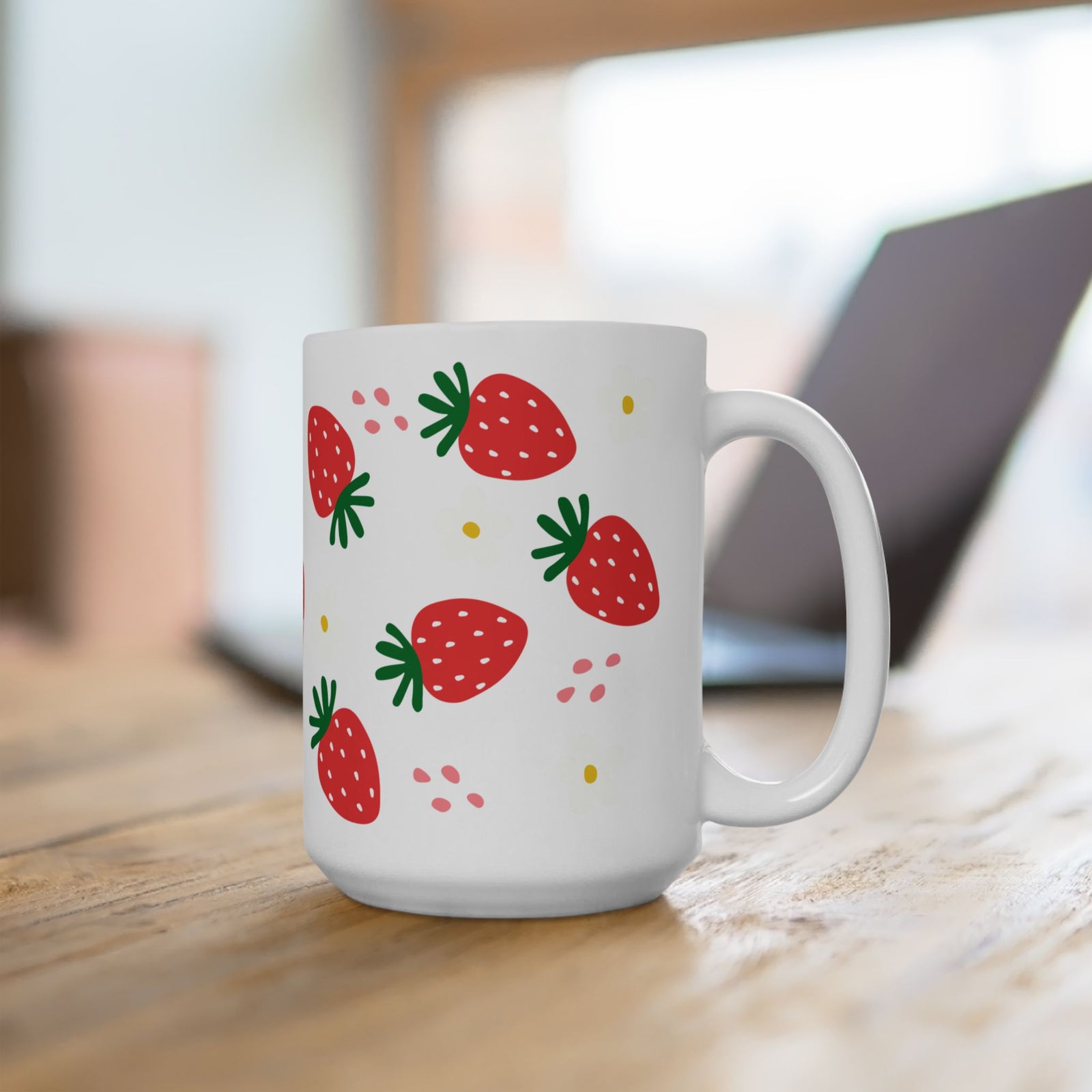 Strawberries Cute Ceramic Mug Coffee Cup (11oz & 15oz)