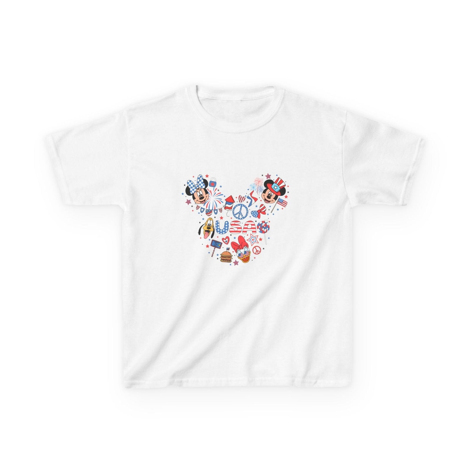 Patriotic Theme Park Mouse Ears Kids Graphic T-Shirt - 4 Colors - Sydney So Sweet