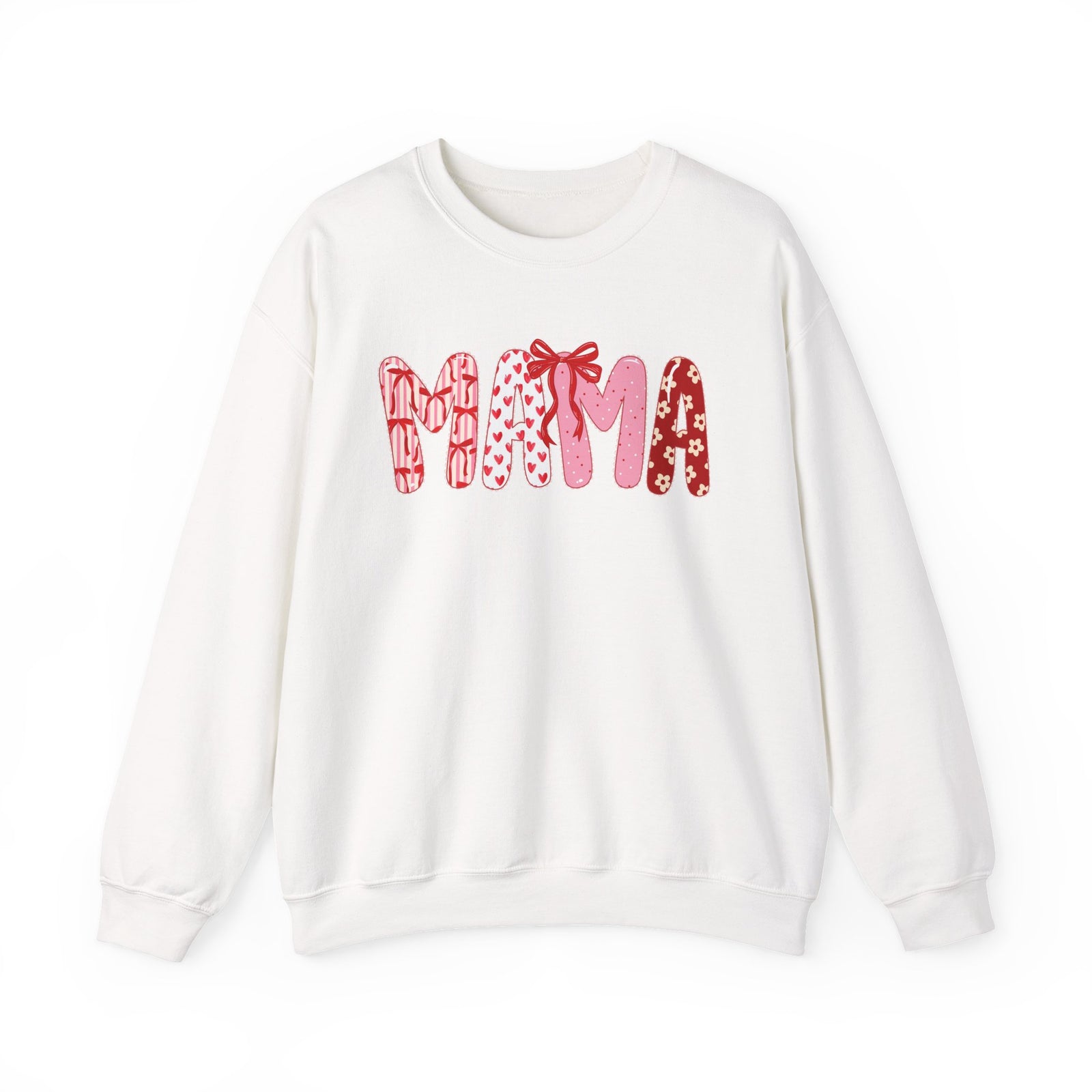 Mama Coquette Bow & Heart Valentine's Day Women's Crewneck Sweatshirt