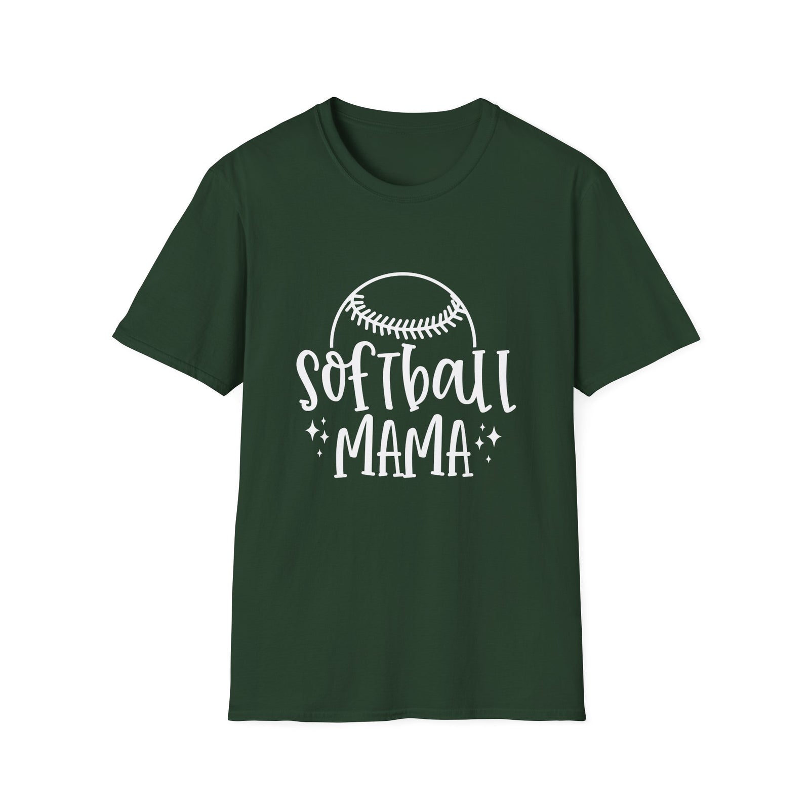Softball Mama Graphic T-Shirt Cute Sports Mom Tee (12 Team Colors)