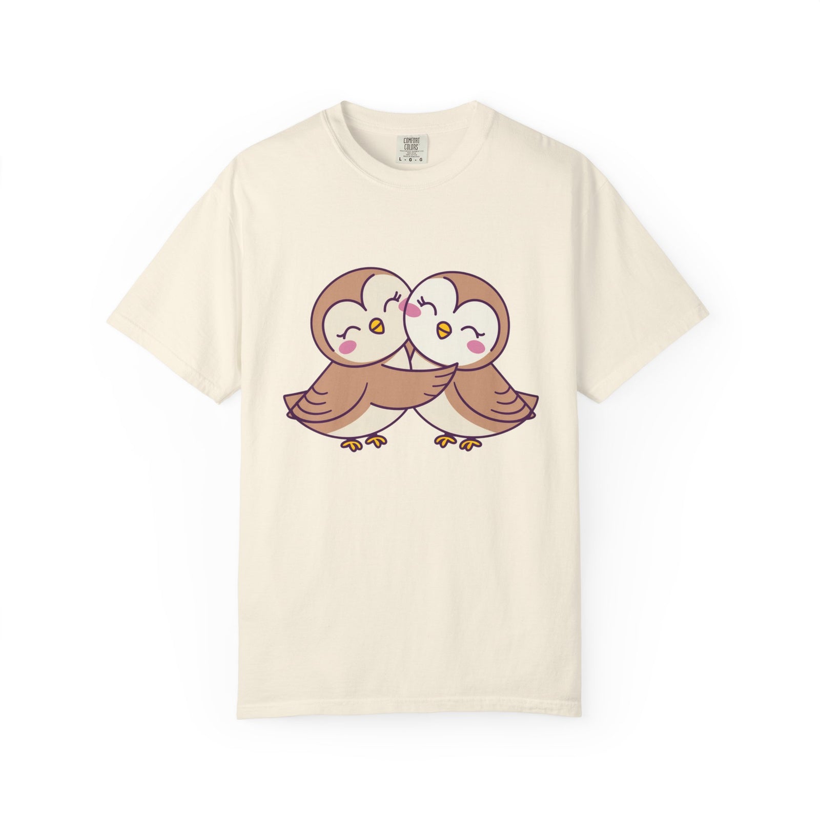 Cute Kissing Owls Graphic T-Shirt Unisex Short Sleeve Tee - Sydney So Sweet