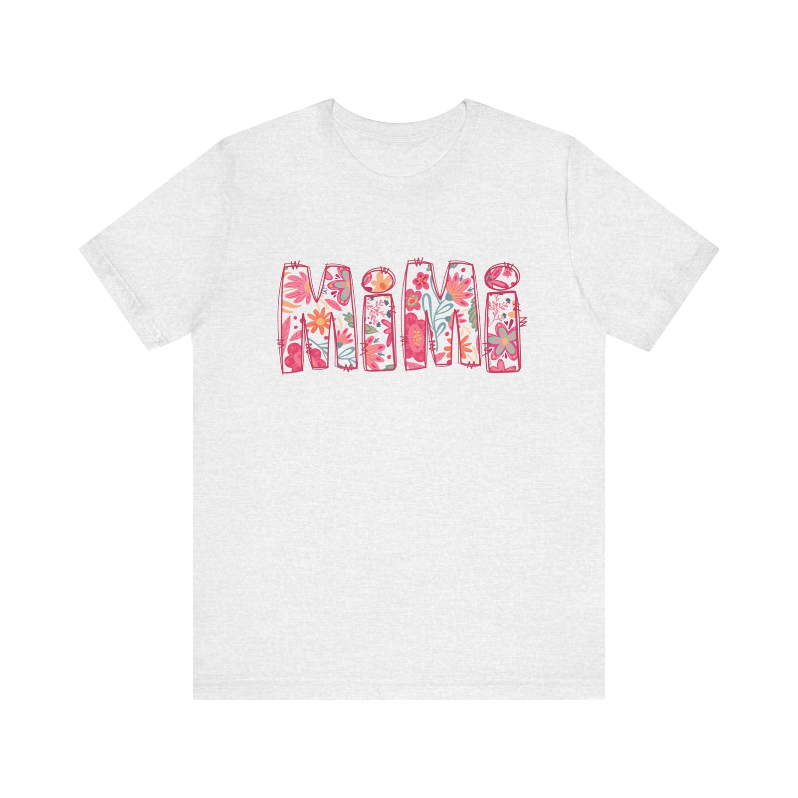 Mimi Boho Pink Floral Graphic T‑Shirt Flower Pattern Grandmother Tee