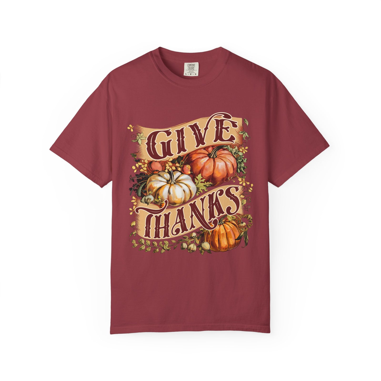 Give Thanks Pumpkin T-Shirt Vintage Thanksgiving Harvest Graphic Tee