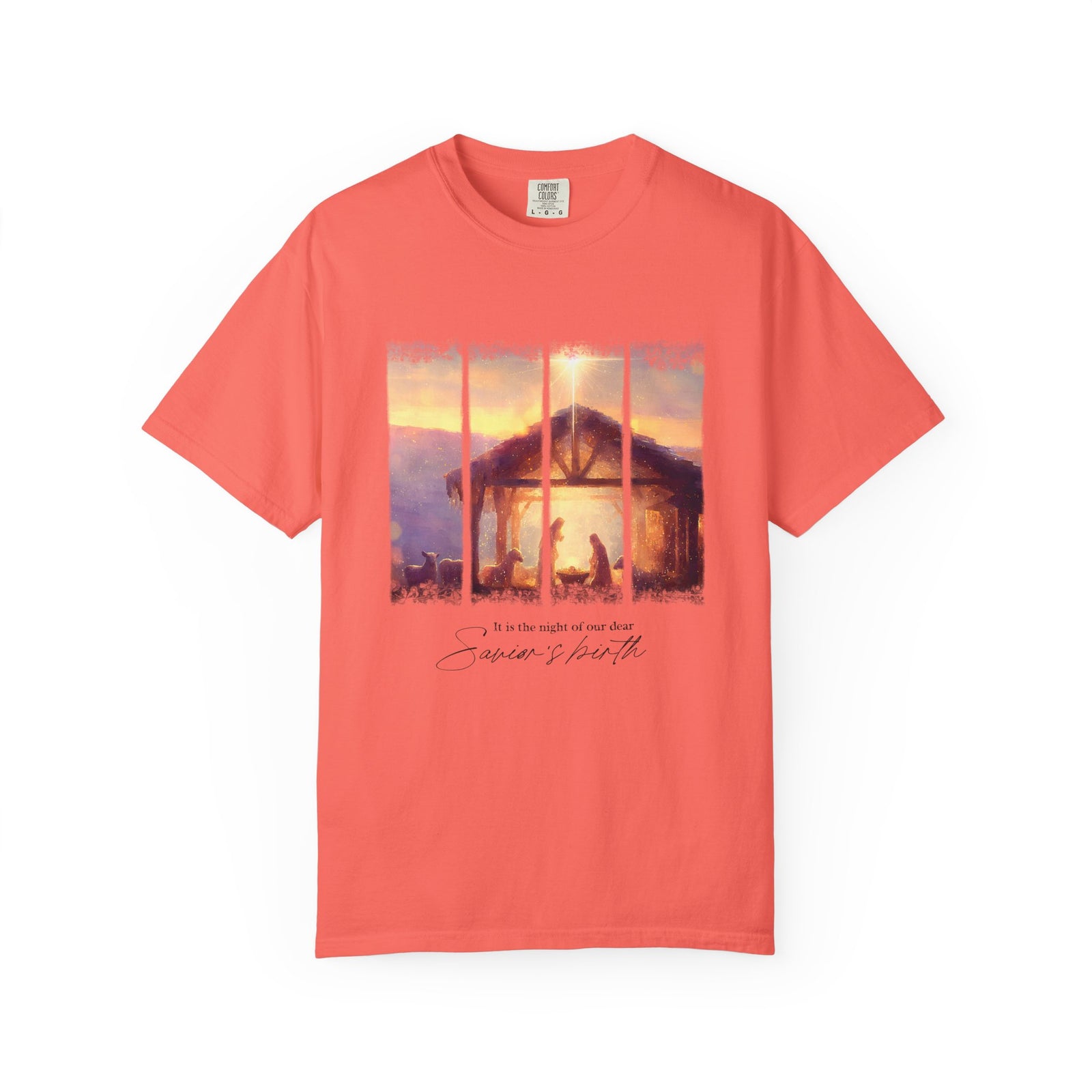 The Night of our Dear Savior's Birth Christmas T-Shirt Christian Graphic Tee