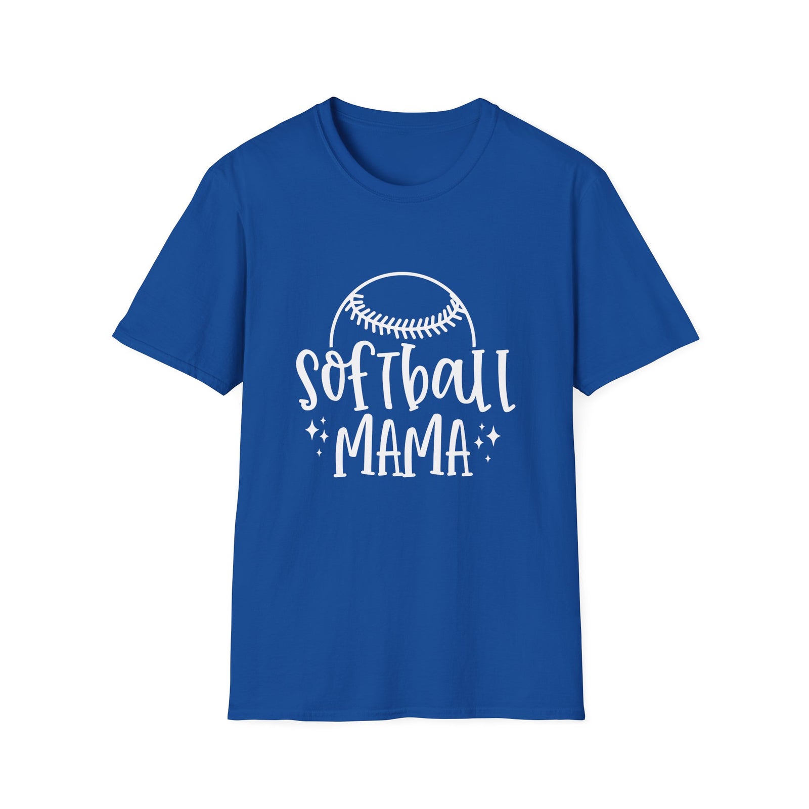 Softball Mama Graphic T-Shirt Cute Sports Mom Tee (12 Team Colors)