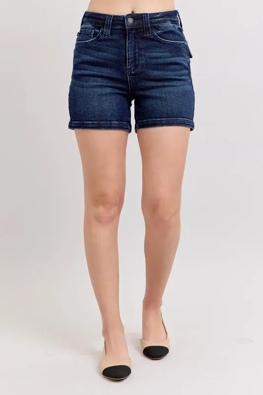 Judy Blue High Waist Back Flap Pocket Denim Shorts - Sydney So Sweet