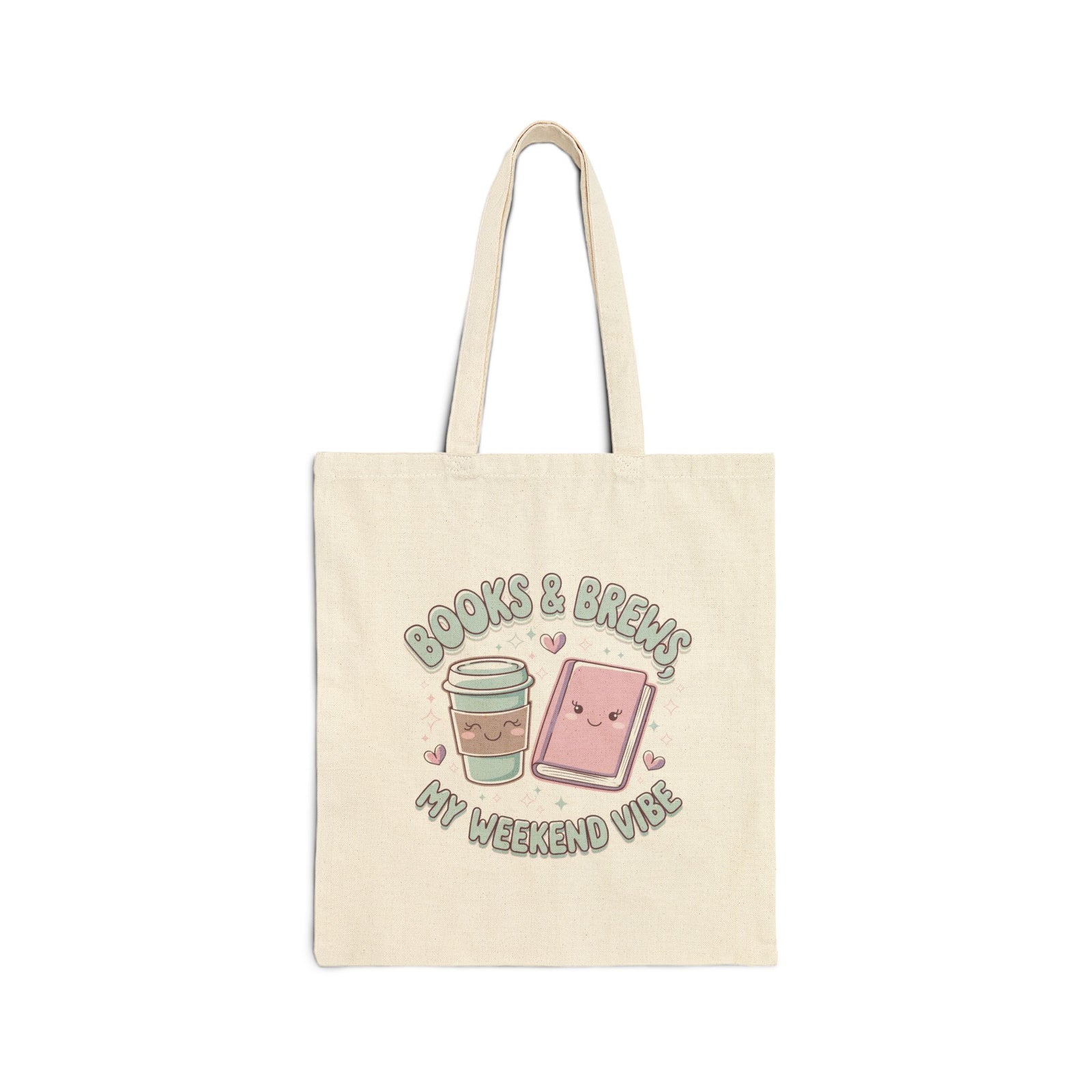 Books & Brews My Weekend Vibe Coffee & Book Cotton Canvas Tote Bag