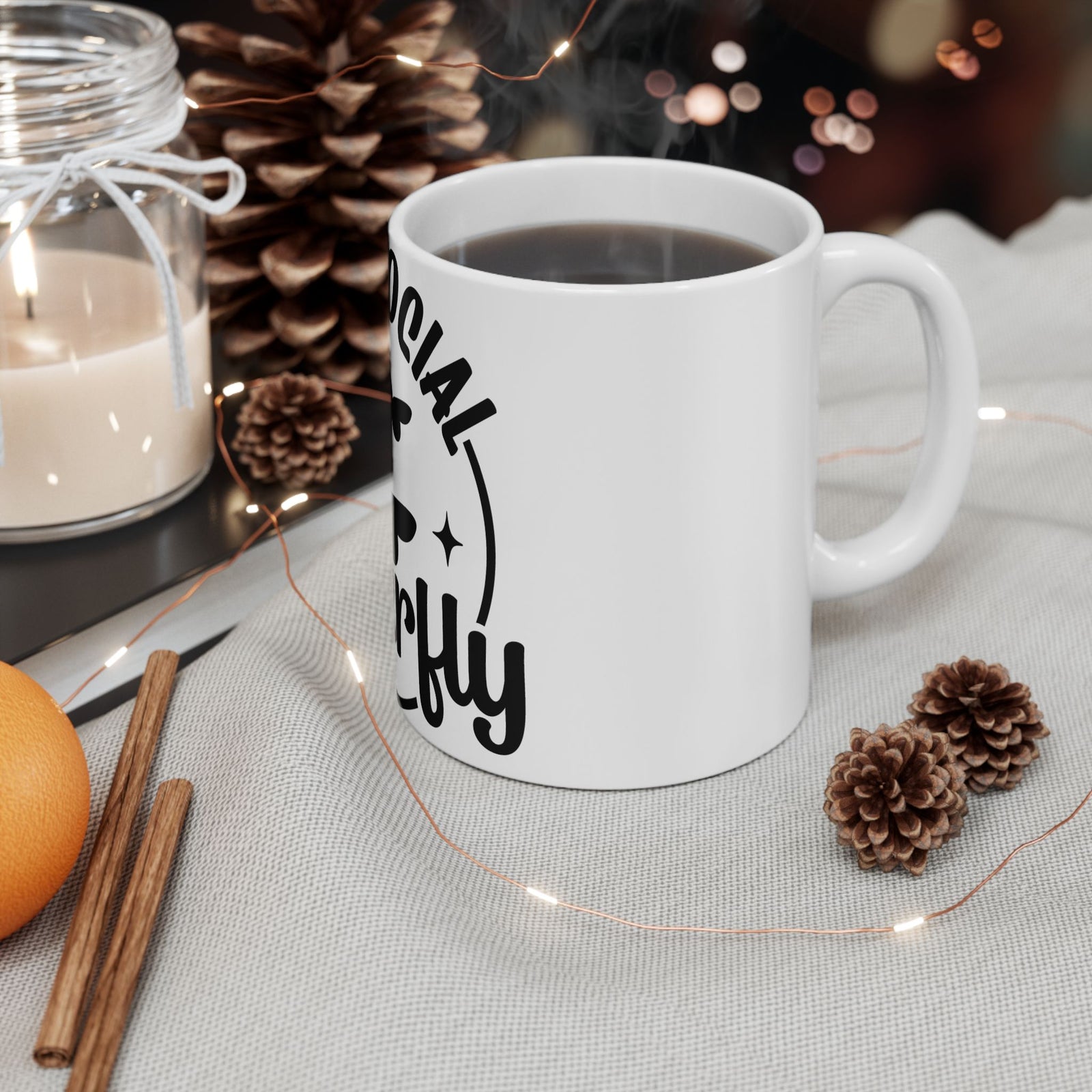 Anti-Social Butterfly Cute Ceramic Mug Coffee Cup (11oz & 15oz)