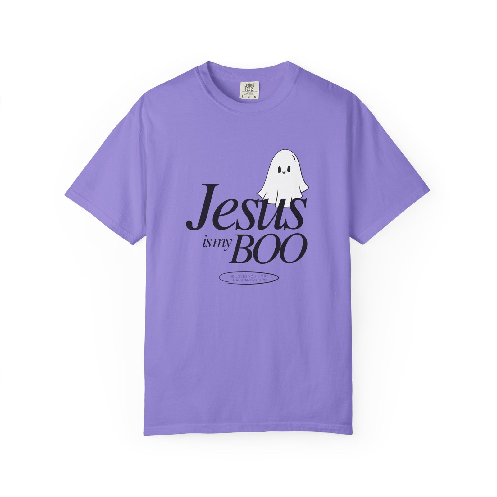 Jesus is My Boo Cute Ghost Halloween T-Shirt He Loves You Christian Tee