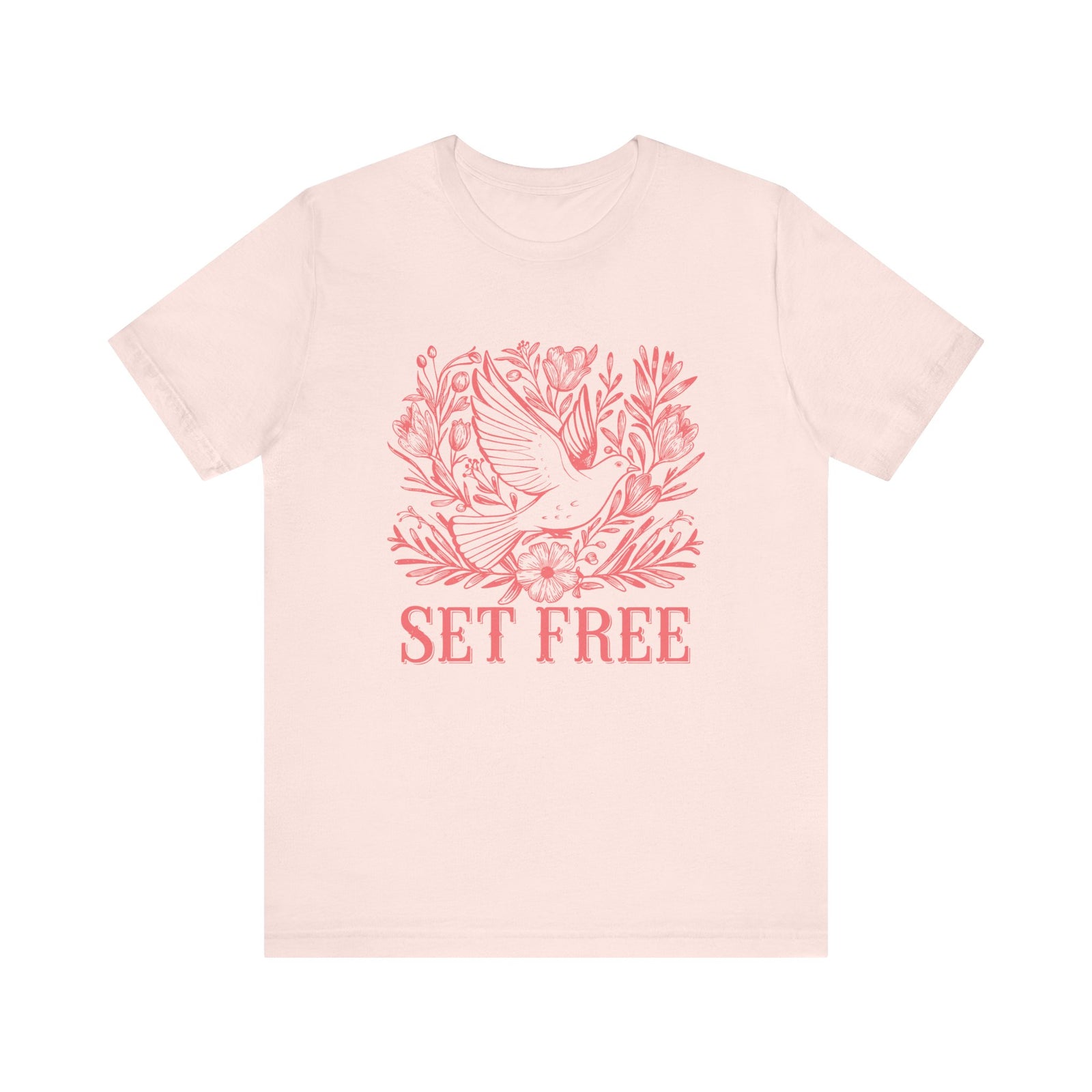 Set Free Dove Tee Inspirational Bird Christian Graphic T-Shirt