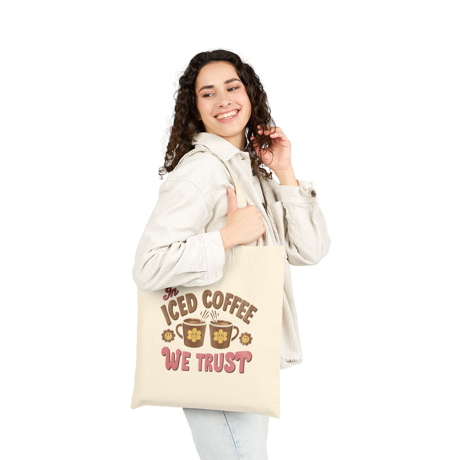 In Iced Coffee We Trust Cotton Canvas Market Tote Bag