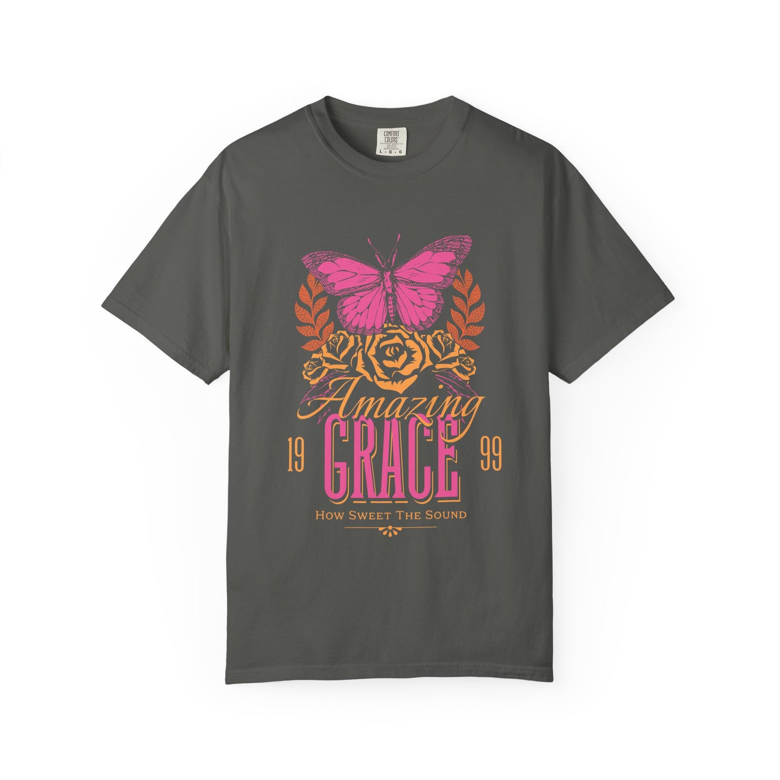 Amazing Grace Butterfly Graphic T-Shirt Vintage Christian Summer Tee