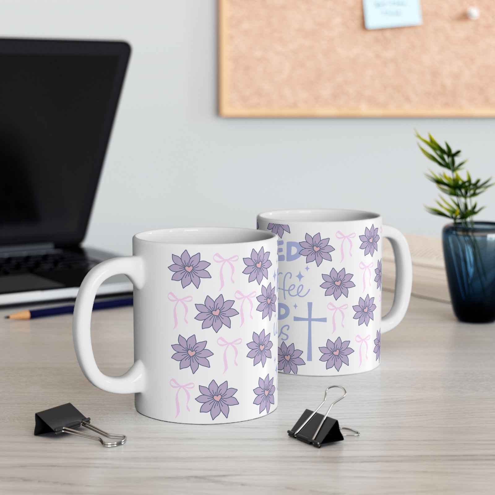 Fueled by Iced Coffee and Jesus Cute Ceramic Mug Coffee Cup (11oz & 15oz)