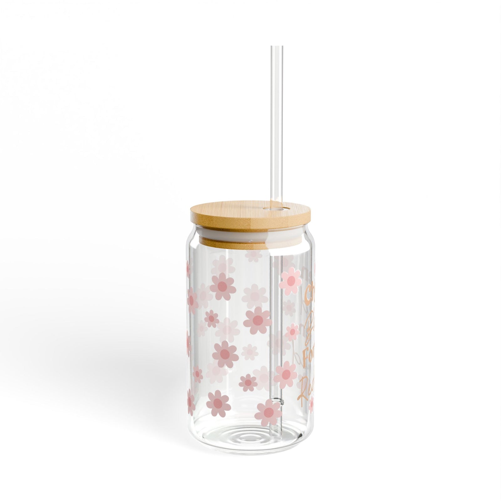 Chosen Blessed Forgiven Redeemed Tumbler Sipper Glass 16oz — Reusable Drink Jar with Lid & Straw