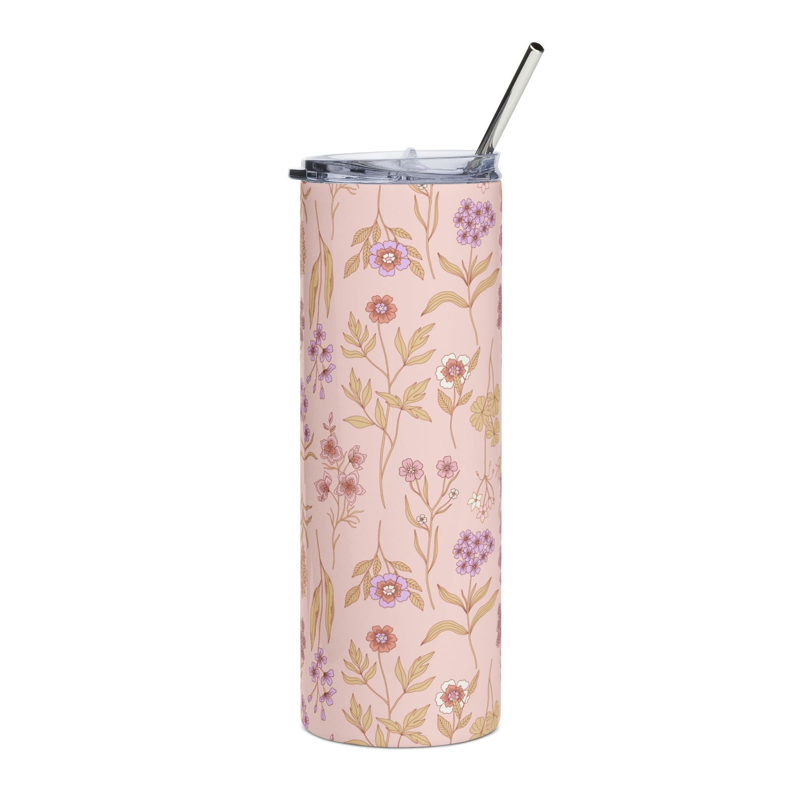 Pretty Pink Wildflower 20oz Floral Stainless Steel Tumbler Insulated Travel Cup