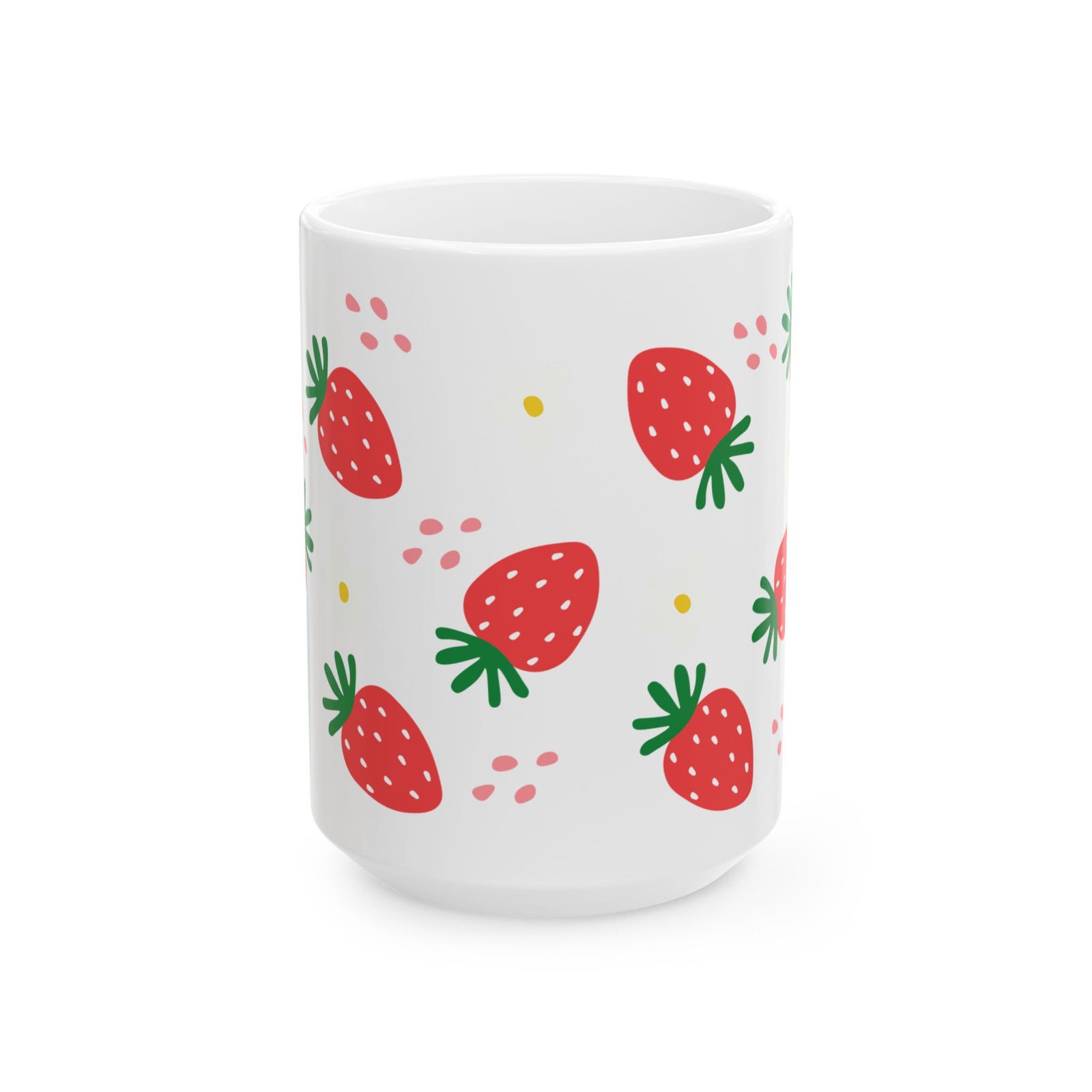 Strawberries Cute Ceramic Mug Coffee Cup (11oz & 15oz)