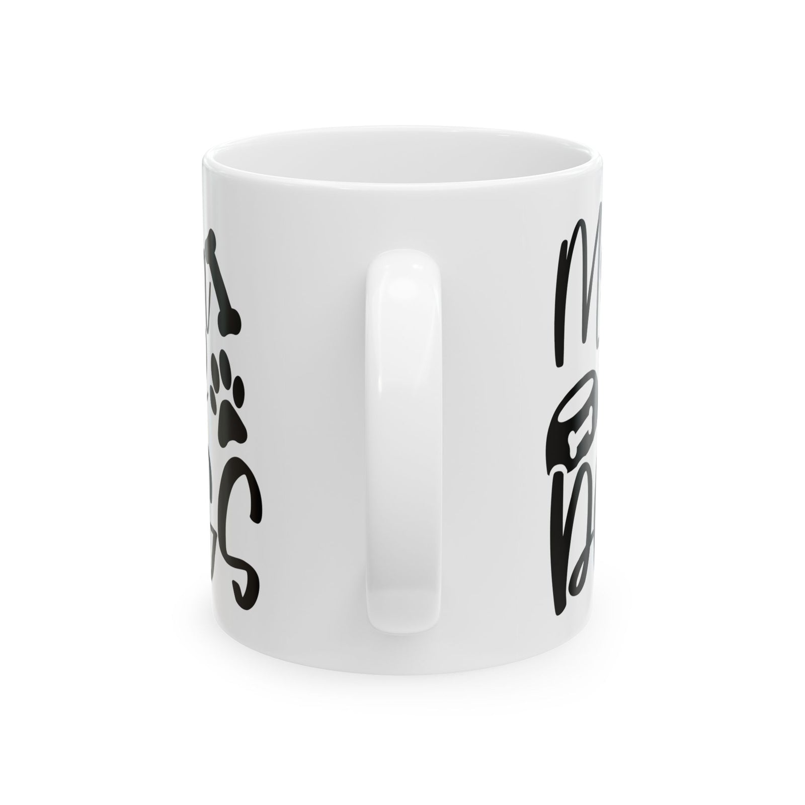 Mom of Dogs Bone & Paw Print Cute Ceramic Mug Coffee Cup (11oz & 15oz)