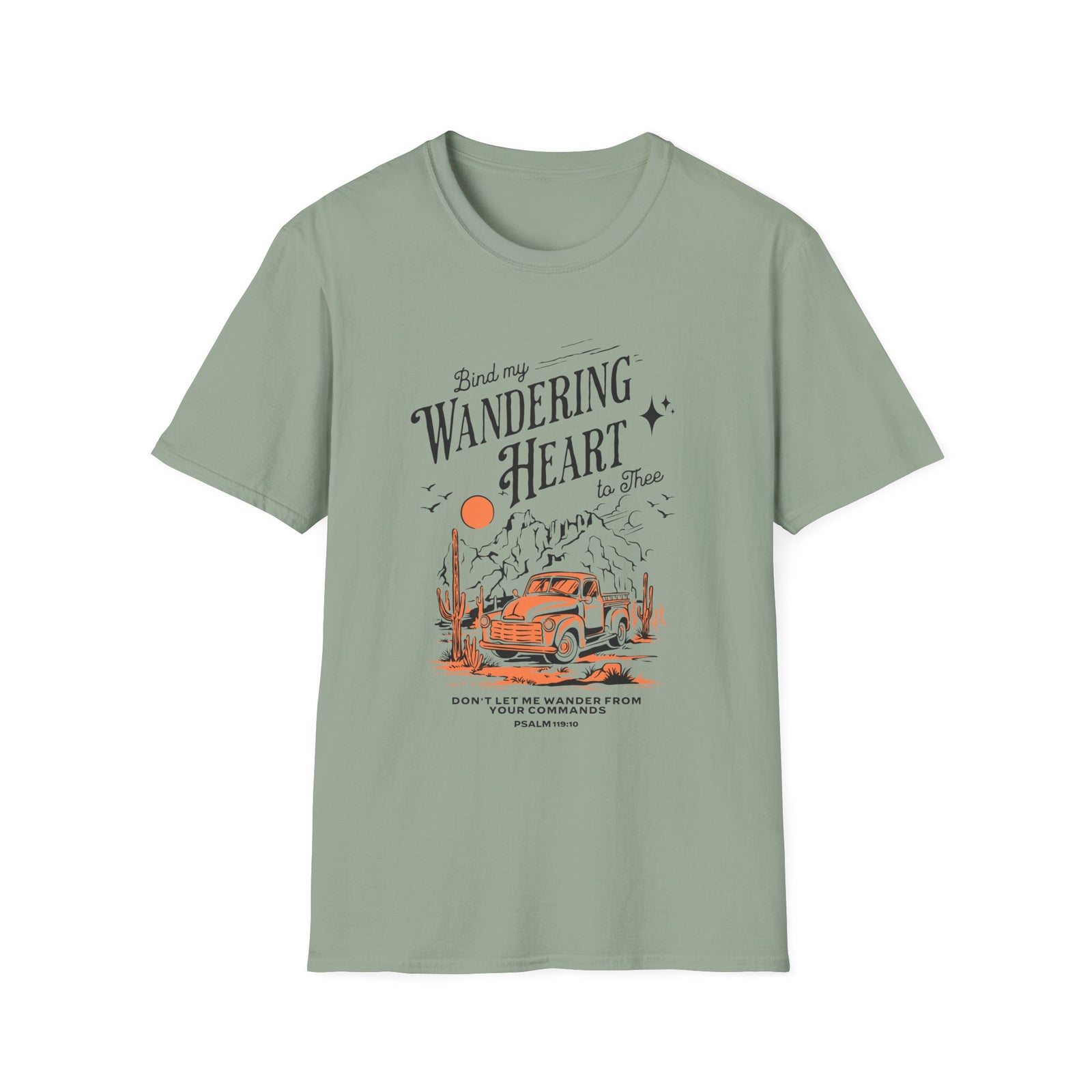 Bind My Wandering Heart To Thee Graphic T-Shirt Vintage Road Trip Christian Tee