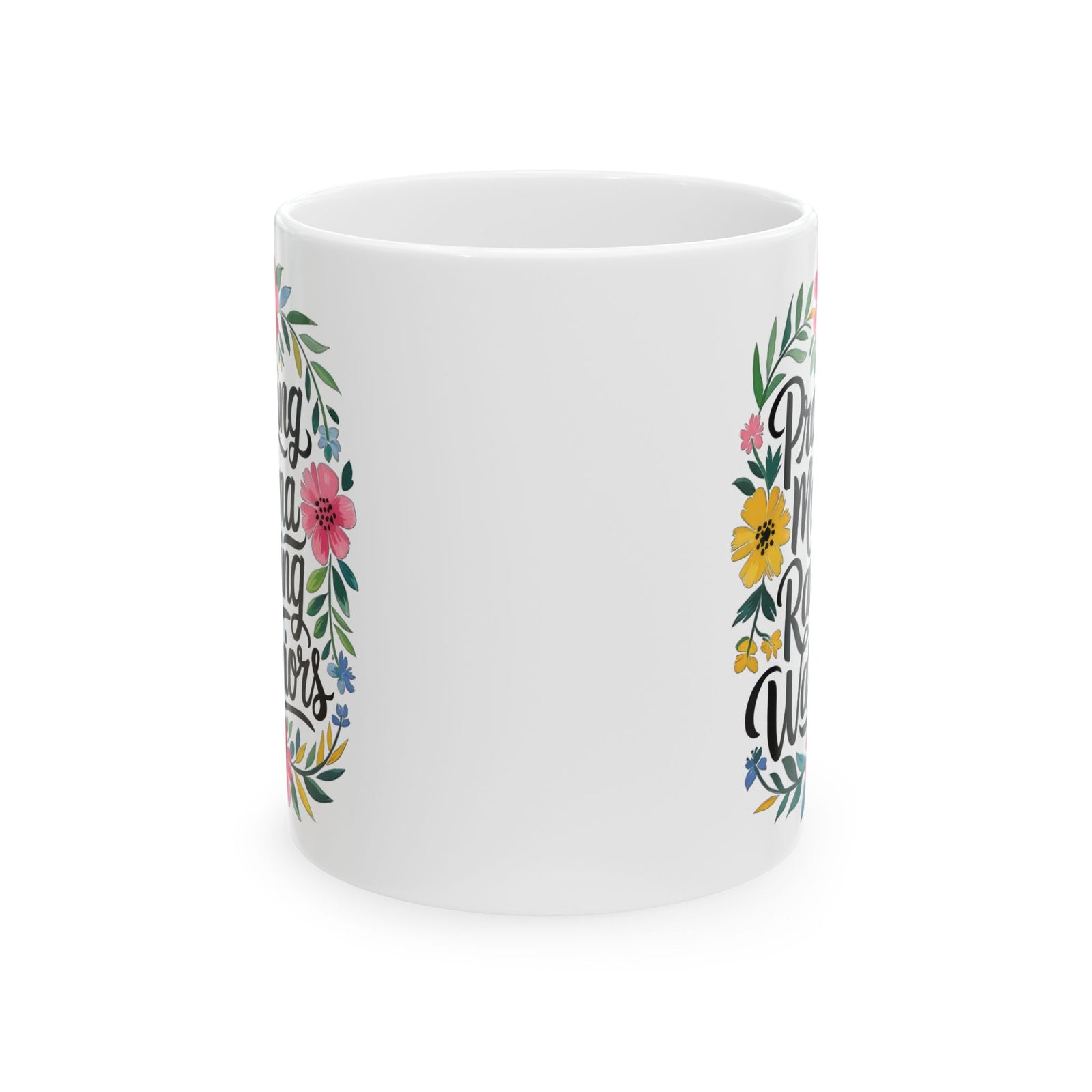 Praying Mama Raising Warriors Cute Ceramic Mug Coffee Cup (11oz & 15oz)